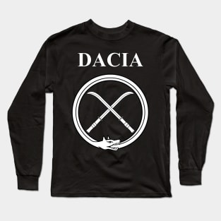 Ancient Dacia Dacian Draco and Falx Symbol Long Sleeve T-Shirt